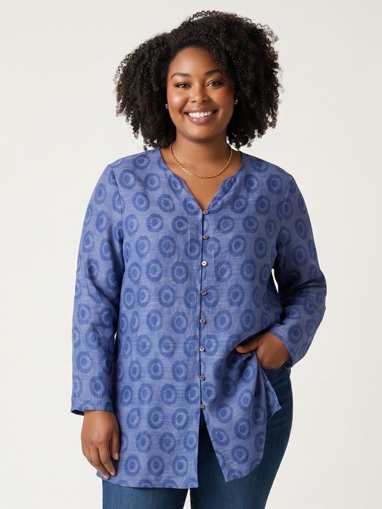 Oscar de la Renta Tops - NWT Oscar de La Renta “Ocean” linen blend tunic. Size 14. New- old stock